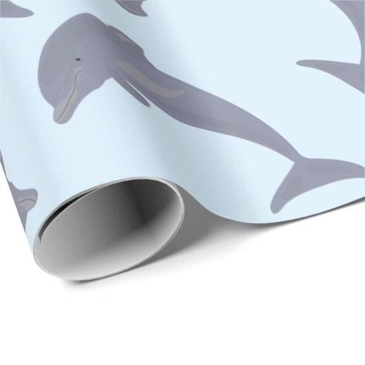 Dolfijnen in het Zee Patroon Cadeaupapier (Rol Hoek)