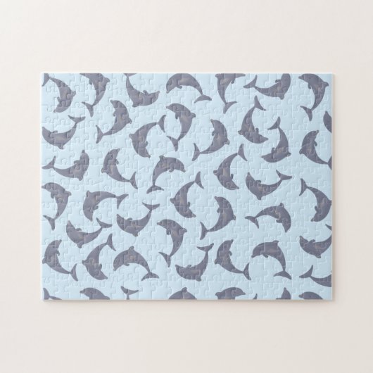 Dolfijnen in het Zee Patroon Legpuzzel (Horizontaal)