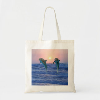 Dolfijnen in zonsopgang tote bag