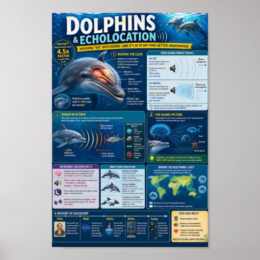 Dolfijnen Infographic Poster (Voorkant)
