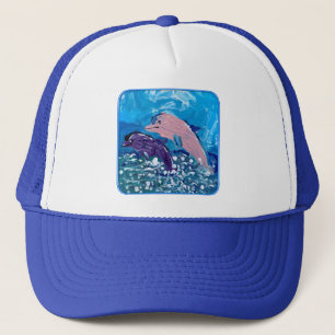 Dolfijnen "Kunst van kinderen" Trucker Pet