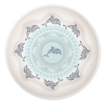 Dolfijnen Mandala Lichtblauw Taupe