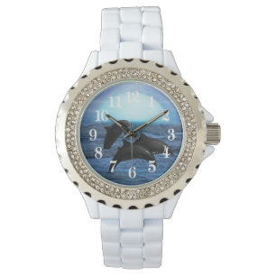 Dolfijnen met maanlicht horloge