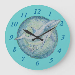 Dolfijnen 'Moeder & Calf'-wandklok Grote Klok