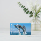 Dolfijnen omhoog visitekaartje (Staand voorkant)