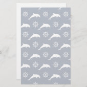 Dolfijnen op het paradepatroon briefpapier (Voorkant / Achterkant)