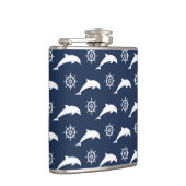 Dolfijnen op het paradepatroon heupfles (Rechts)