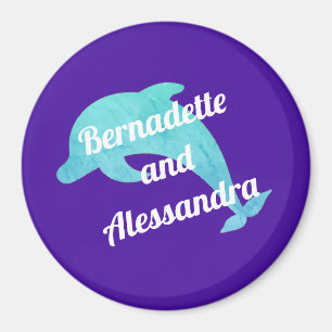 Dolfijnen op Paarse stoomdeurmarker Magneet