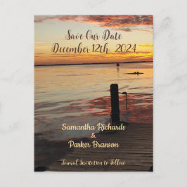 Dolfijnen op Sunset Save Our Date Kaart