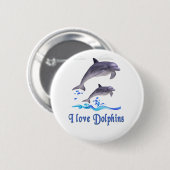 Dolfijnen Ronde Button 5,7 Cm (Voorkant /achterkant)
