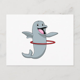 Dolfijnen tijdens een endurenopleiding met fitness briefkaart