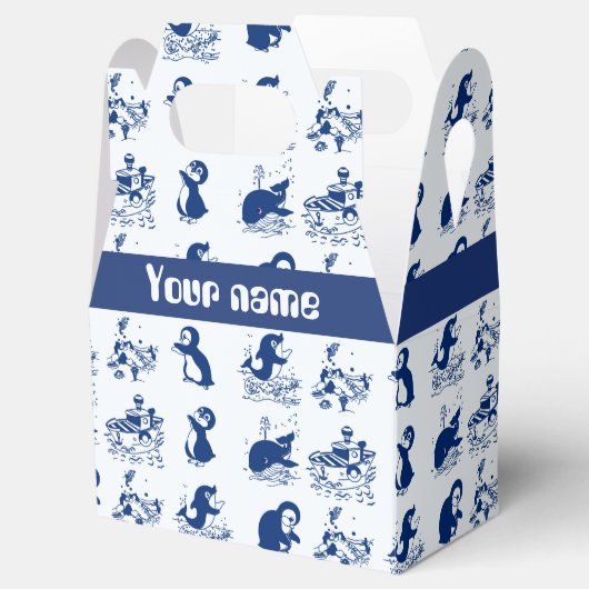 Dolfijnen, walvissen en pinguïns bedankdoosjes (Geopend)