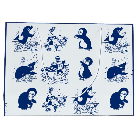 Dolfijnen, walvissen en pinguïns groot cadeauzakje (Achterkant)