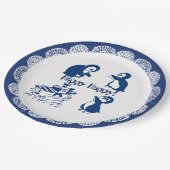 Dolfijnen, walvissen en pinguïns papieren bordje (Gekanteld)