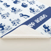 Dolfijnen, walvissen en pinguïns sherpa deken (3/4)