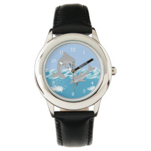 Dolfijnen zwemmen in de oceaan horloge