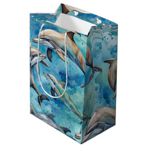 Dolfijnen zwemmen in de zee  medium cadeauzakje