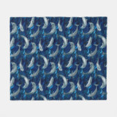 Dolfijnen zwemmen in oceaan met vis fleece deken (Voorkant (Horizontaal))