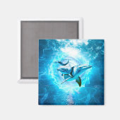 dolfijnenblauwe fantasie magneet (Voorkant / Achterkant)