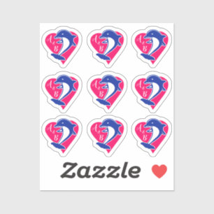 Dolfijnenhart liefde sticker
