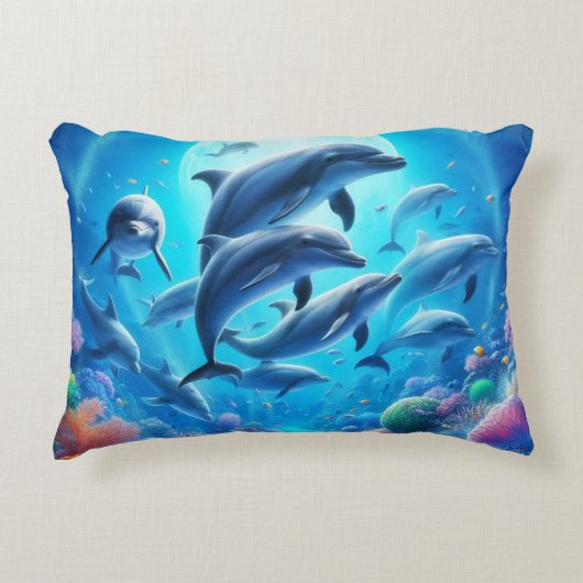 dolfijnenkinderkamer accent kussen (Voorkant)