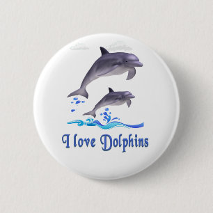 Dolfijnenliefde Ronde Button 5,7 Cm