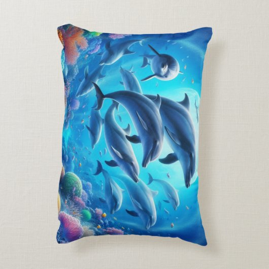 dolfijnentuin accent kussen (Achterkant (Verticaal))