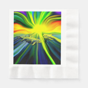 Dolfijnfamilie in de zon servet