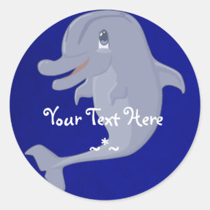 Dolfijngevoelige speeltjes ronde sticker