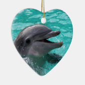 Dolfijnkop in aquamarinewater keramisch ornament (Rechts)