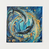 Dolfijnkunst Wandkleed (Voorkant (horizontaal))