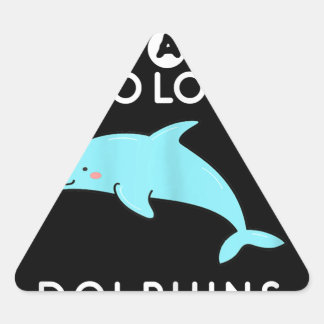 dolfijnliefhebber gewoon een meisje dat van dolfij driehoek sticker