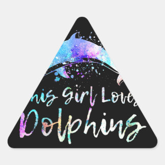 dolfijnliefhebbers cadeau| dit meisje houdt van do driehoek sticker