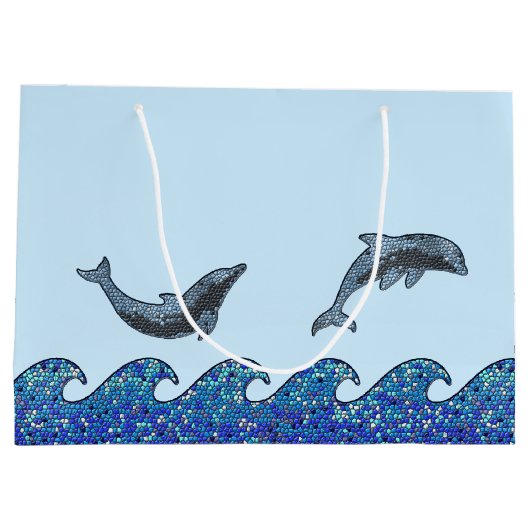 dolfijnmozaïek groot cadeauzakje (Achterkant)