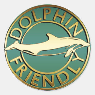 DOLFIJNVRIENDELIJK RONDE STICKER