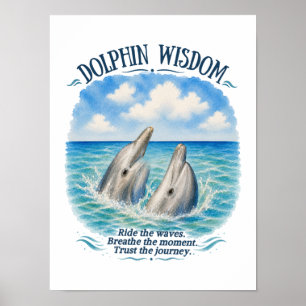 Dolfijnwijsheid Waterverf Oceaan Scène Poster