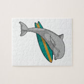 Dolfine als Surfer met Surfboard Legpuzzel (Horizontaal)