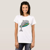 Dolfine als Surfer met Surfboard T-shirt (Voorkant volledig)