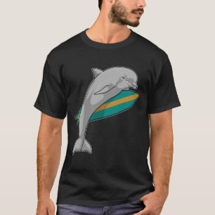 Dolfine als Surfer met Surfboard T-shirt