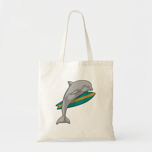 Dolfine als Surfer met Surfboard Tote Bag (Voorkant)