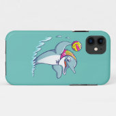 Dolfine gooit de bal terwijl hij waterpolo speelt Case-Mate iPhone case (Achterkant (horizontaal))