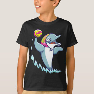 Dolfine gooit de bal terwijl hij waterpolo speelt t-shirt