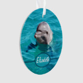 Dolfine in Blue Water Foto Ornament (voorkant)