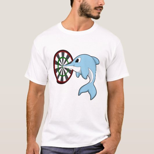 Dolfine in Darts met Dartboard T-shirt (Voorkant)
