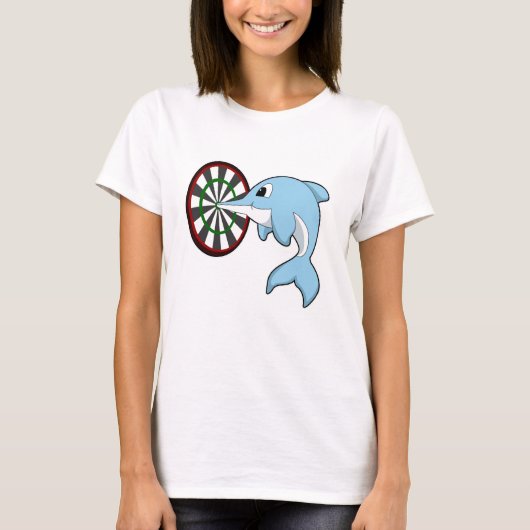 Dolfine in Darts met Dartboard T-shirt (Voorkant)