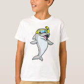 Dolfine in duiken met Snorkel T-shirt (Voorkant)