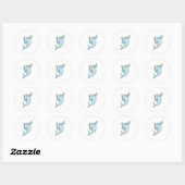 Dolfine in Tennis met Tennis racket Ronde Sticker (Vel)