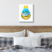Dolfine in zwemmen in aquarium canvas afdruk (Insitu (Slaapkamer))