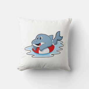 Dolfine in zwemmen met Swim ring.PNG Kussen
