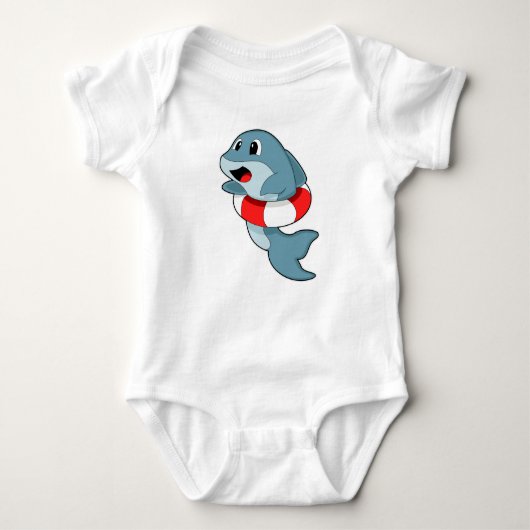 Dolfine in zwemmen met Swim-ring Romper (Voorkant)